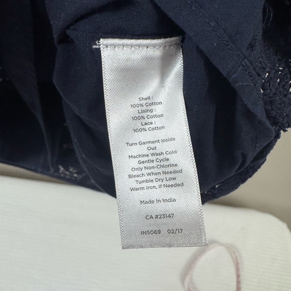 Talbots Navy Blue Sleeveless eyelet lace overlay shift dress size 10 - Picture 11 of 11